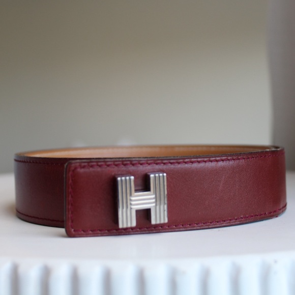 Authentic Hermés Maroon Belt - Picture 3 of 7